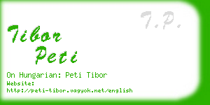 tibor peti business card